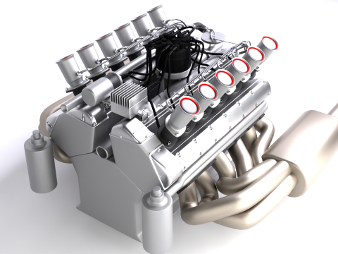 Jaguar XJ13 V12 Engine 3D Model
