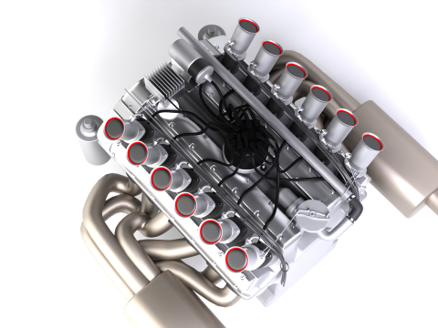 Jaguar XJ13 V12 Engine 3D Model