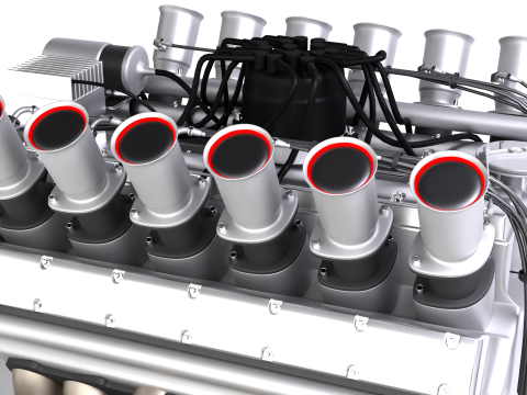 Jaguar XJ13 V12 Engine 3D Model