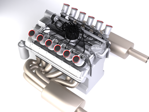 Jaguar XJ13 V12 Engine 3D Model