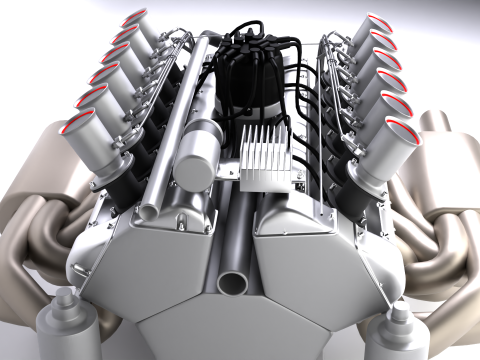 Jaguar XJ13 V12 Engine 3D Model