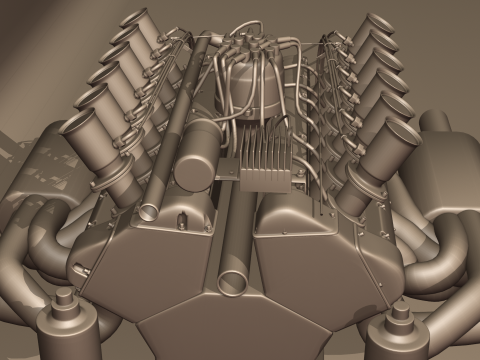 Jaguar XJ13 V12 Engine 3D Model