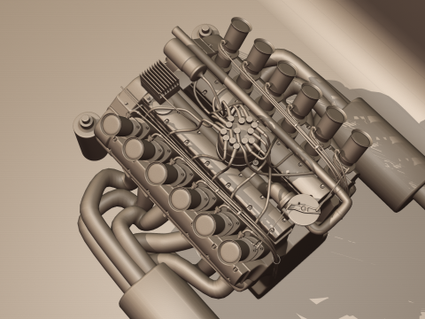 Jaguar XJ13 V12 Engine 3D Model