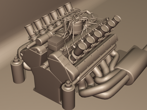 Jaguar XJ13 V12 Engine 3D Model