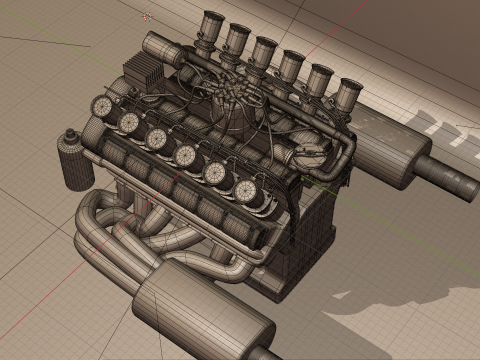 Jaguar XJ13 V12 Engine 3D Model