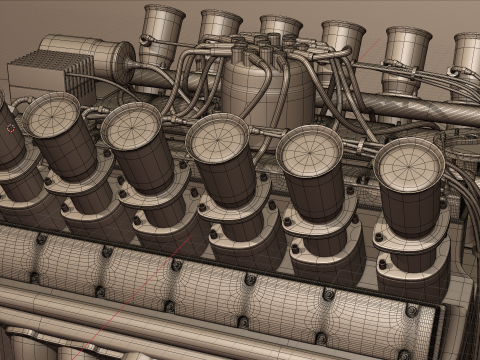 Jaguar XJ13 V12 Engine 3D Model