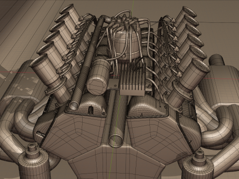 Jaguar XJ13 V12 Engine 3D Model