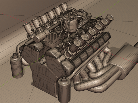 Jaguar XJ13 V12 Engine 3D Model