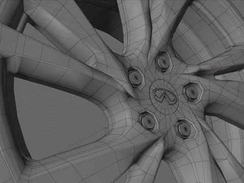 Infiniti QX60 2014-2015 Wheels 3D Model