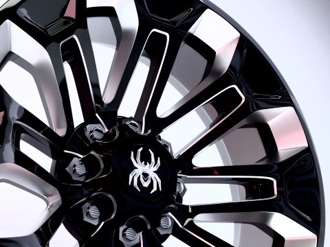 Black Widow Wheels Dodge 3D Model