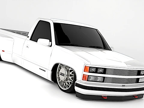 Chevrolet C3500 Silverado 1990 Dually Custom OBS Truck 3Dモデル