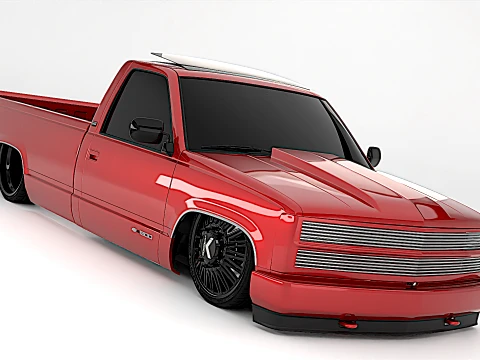 Chevrolet Silverado 1995 Custom OBS Truck 3D 모델