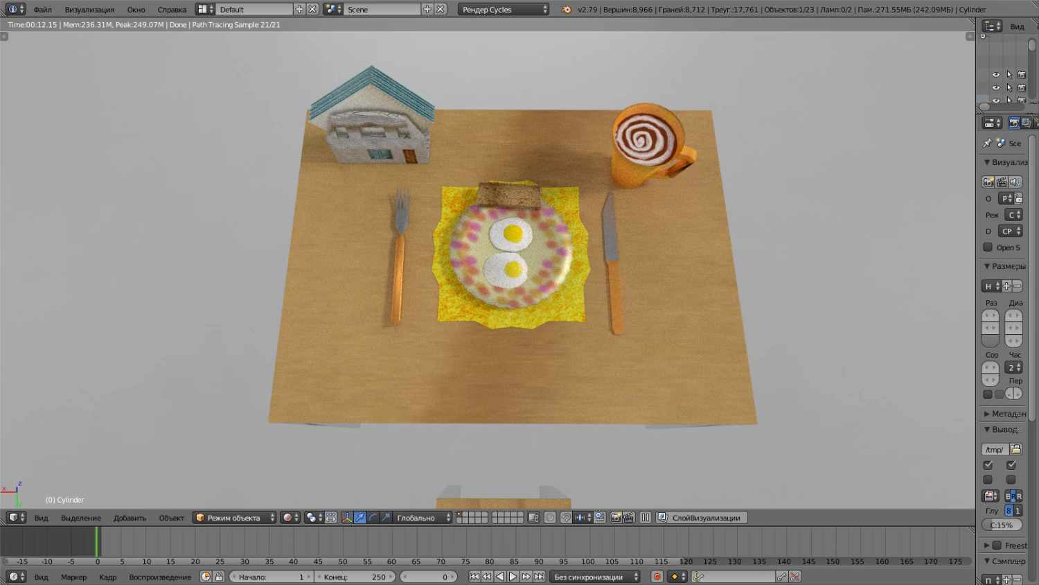 breakfast 3D Model .c4d .max .obj .3ds .fbx .stl .blend 