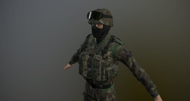 3D model AAA MODULAR SOLDIER PACK VR / AR / low-poly