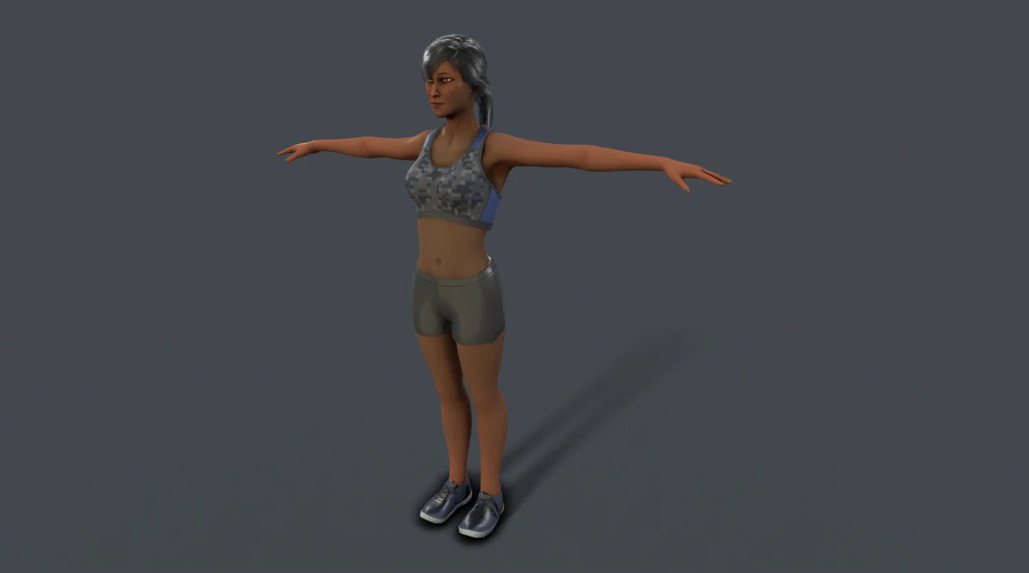 Fitness girl 3D Model .c4d .max .obj .3ds .fbx .stl .blend 
