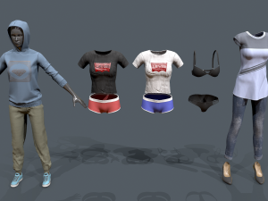 female clothes pack 3D मॉडल
