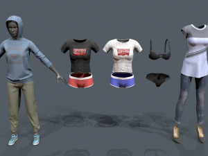 महिलाओं के कपड़ों का पैक 3D मॉडल