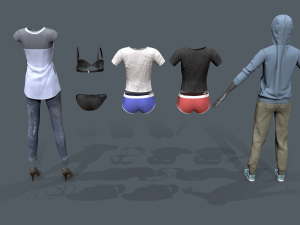female clothes pack 3D 模型