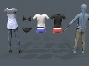 female clothes pack 3D Model