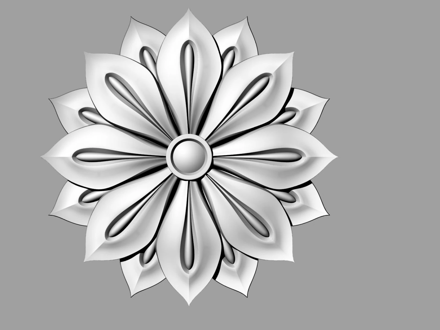 rosette 3D Print Model .c4d .max .obj .3ds .fbx .stl .blend