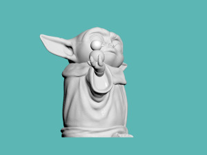 baby yoda with a snowman 3D 打印模型