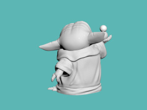 baby yoda with a snowman 3D 打印模型