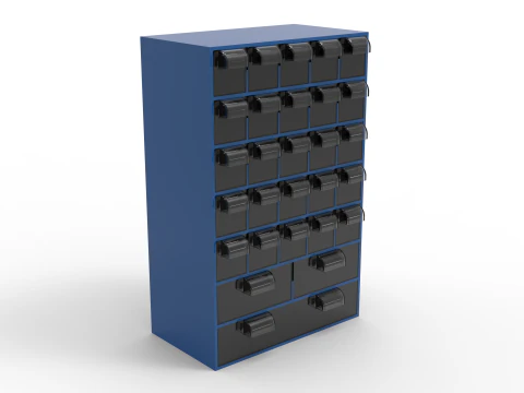 Custom Storage Cupboard with Locking Drawers 3D Print Model