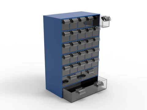 Custom Storage Cupboard with Locking Drawers 3D Print Model