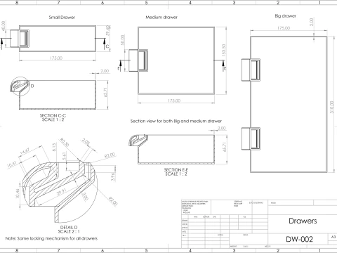 Custom Storage Cupboard with Locking Drawers 3D Print Model
