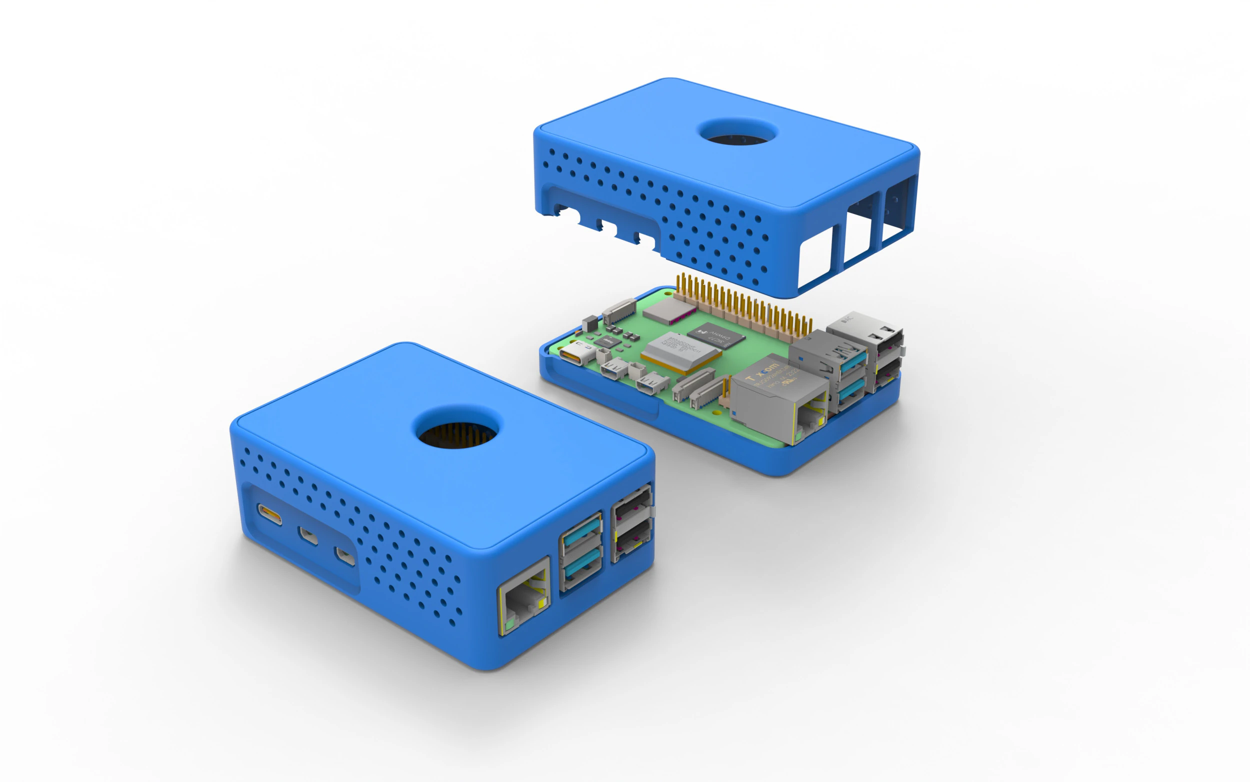 Raspberry Pi 5 Enclosure Unique 3D Printable Case-enclosure 3D Print Model .c4d .max .obj .3ds .fbx .stl .blend 