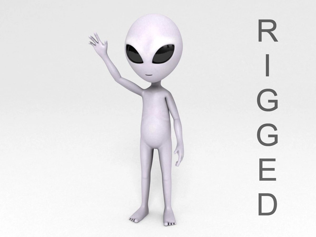 rigged alien character 3D Model .c4d .max .obj .3ds .fbx .stl .blend 