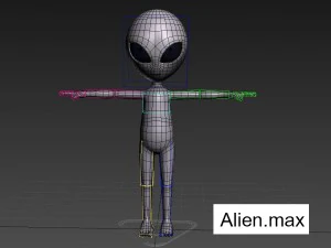 rigged alien character 3D Model