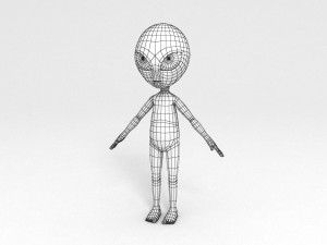 rigged alien character Modèle 3D