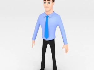 ऑफिस आदमी का चरित्र 3D मॉडल