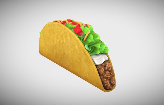taco 3D Model .c4d .max .obj .3ds .fbx .stl .blend 