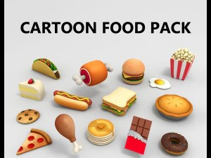 confezione di cibo dei cartoni animati Modello 3D