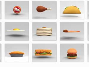 cartoon food pack 3D Model