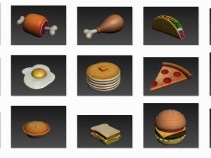 cartoon food pack 3D Model