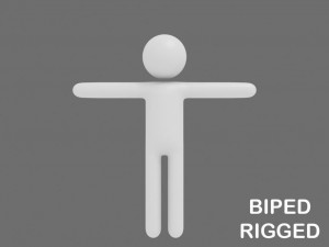 rigged simple stick man 3D Model