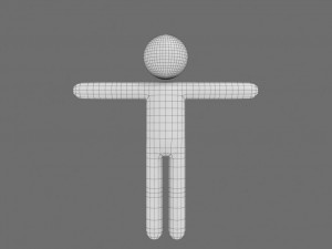 rigged simple stick man Modelo 3D