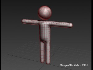 rigged simple stick man Modelo 3D