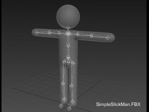 rigged simple stick man Modelo 3D