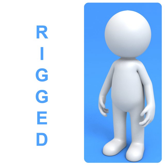 rigged stick man 3D मॉडल .c4d .max .obj .3ds .fbx .stl .blend 