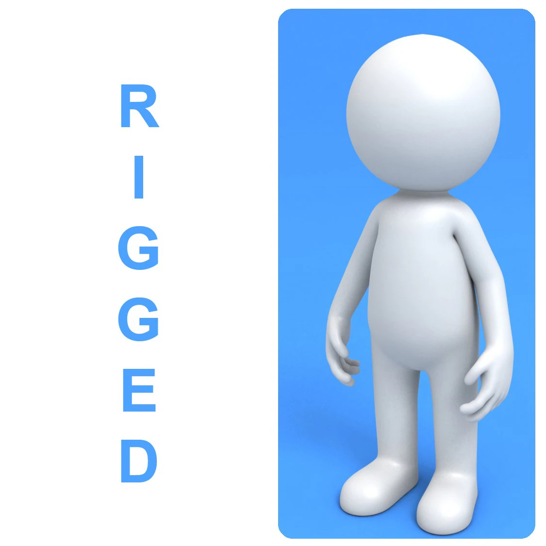 rigged stick man 3D Model .c4d .max .obj .3ds .fbx .stl .blend