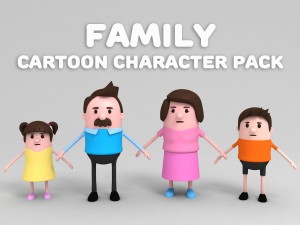 family character pack 3D Model