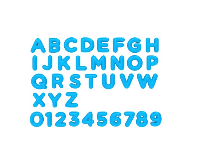 cartoon font Modello 3D .c4d .max .obj .3ds .fbx .stl .blend 