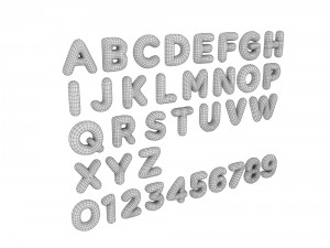 cartoon font Modello 3D