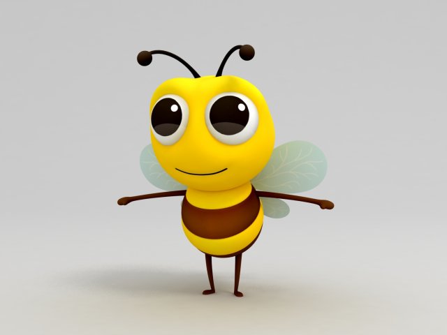 bee Model 3D .c4d .max .obj .3ds .fbx .stl .blend 