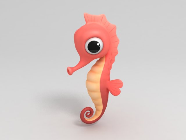 seahorse 3D 모델 .c4d .max .obj .3ds .fbx .stl .blend 