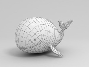 cartoon whale 3D-Modell